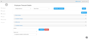 Screenshot of Approval in Manager/employee account 