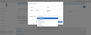 Setting up approval in approval section