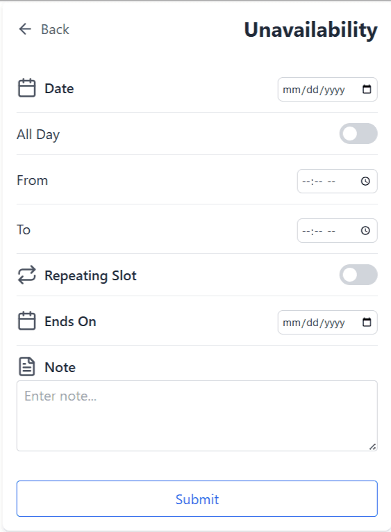 Unavailability Request Form How to Create Unavailability in Scheduling Calendar | Ngworkforce