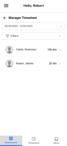 Manager timesheet - NextGen