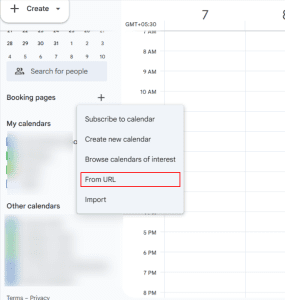 Other Calendars > From URL