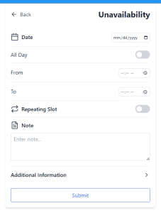 Unavailabilty dashboard