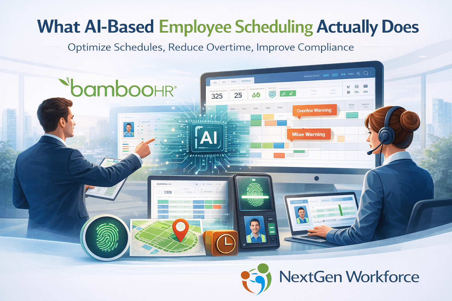 AI employee scheduling software dashboard for workforce optimization