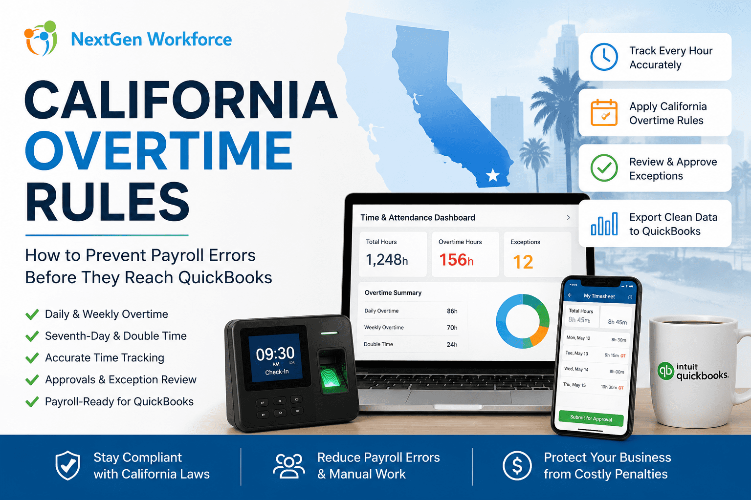California Overtime Rules: Prevent Payroll Errors Before QuickBooks