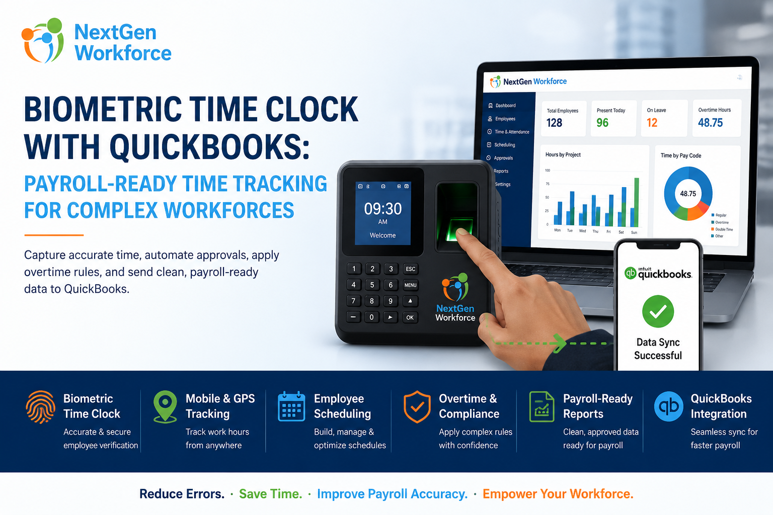 Biometric Time Clock With QuickBooks