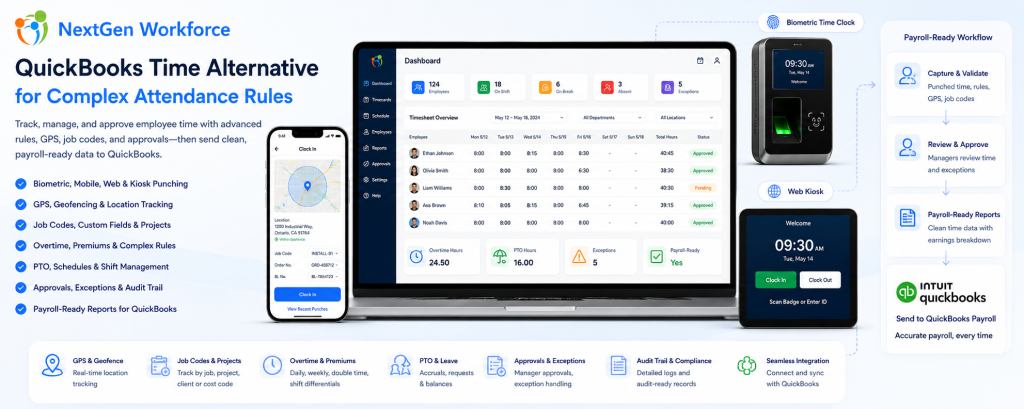 QuickBooks Time alternative for complex attendance rules