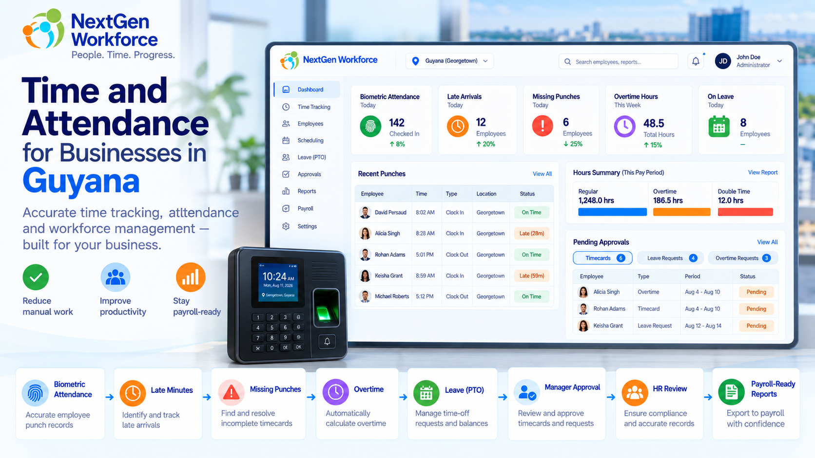 Time & Attendance Software for Guyana | NextGen Workforce